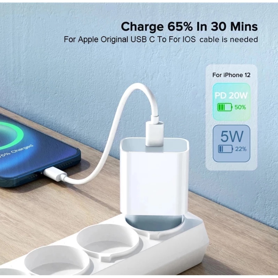 Củ Sạc Nhanh 20W 20W PD USB C Cho iPhone X 7 8 9 13 Pro Max 12 mini 11 Xiaomi Mi 11