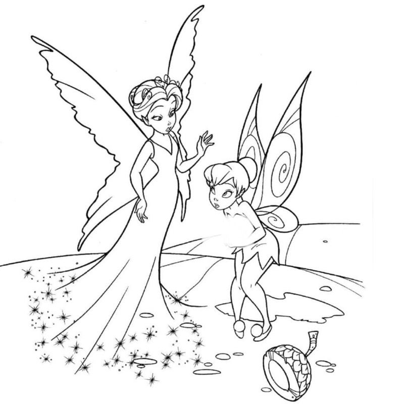 Nàng tiên Tinkerbell Diisney - Set 20 Tờ Tranh Tô Màu A4 A5 Dành Cho Màu Sáp, Màu Chì - MANGA ANIME COMIC tô màu