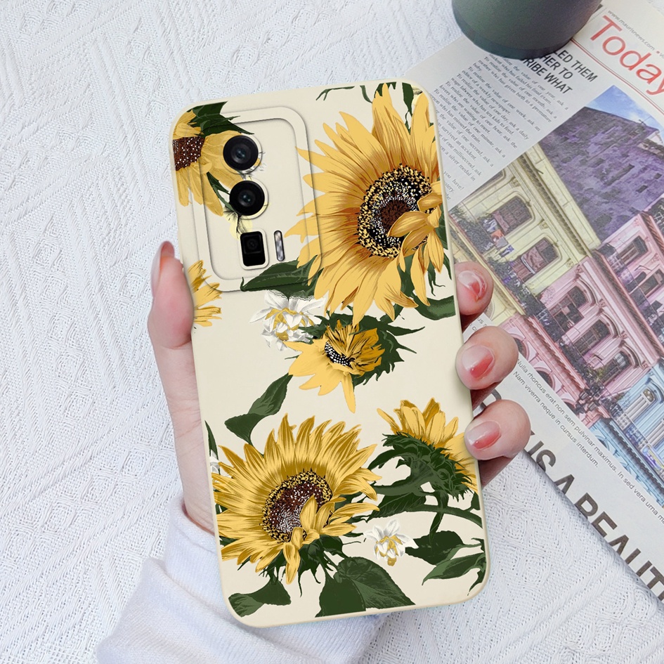 Ốp Điện Thoại Silicon Dẻo Vuông Hình Gấu Và Hoa Cho Xiaomi Redmi K60 K60 Pro K60E Xiaomi Redmi K60E K60 Pro K60 6.67 Inch