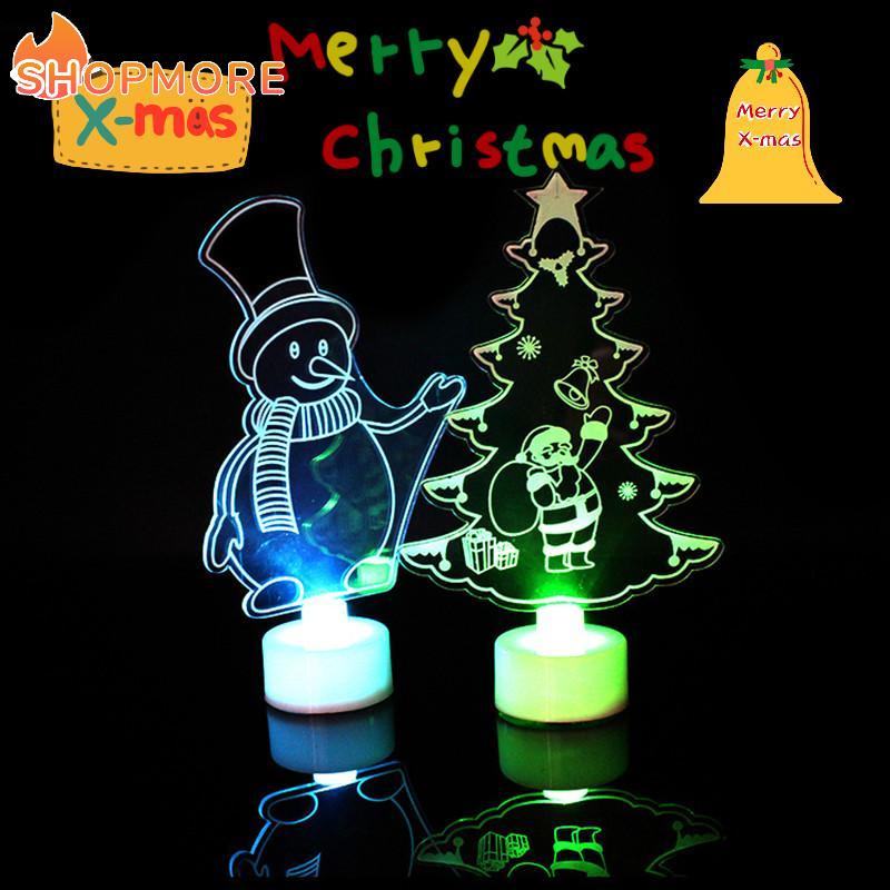 Đèn led Nhiều Màu Hình Người Tuyết / Ông Già Noel Trang Trí Cây Thông Giáng Sinh