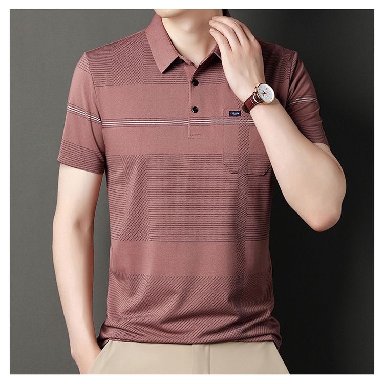 Áo Thun Polo Plus Size Tay Ngắn Có Túi Phong Cách Hong Kong Dễ Phối Đồ Cho Nam