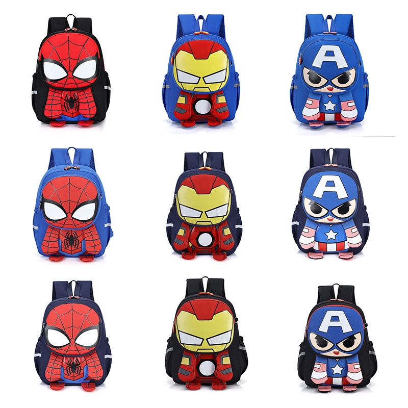 XINYIMEI  Phim hoạt hình nhện trẻ em túi đi học mẫu giáo bé trai bé trai anime ba lô 3-6 tuổi