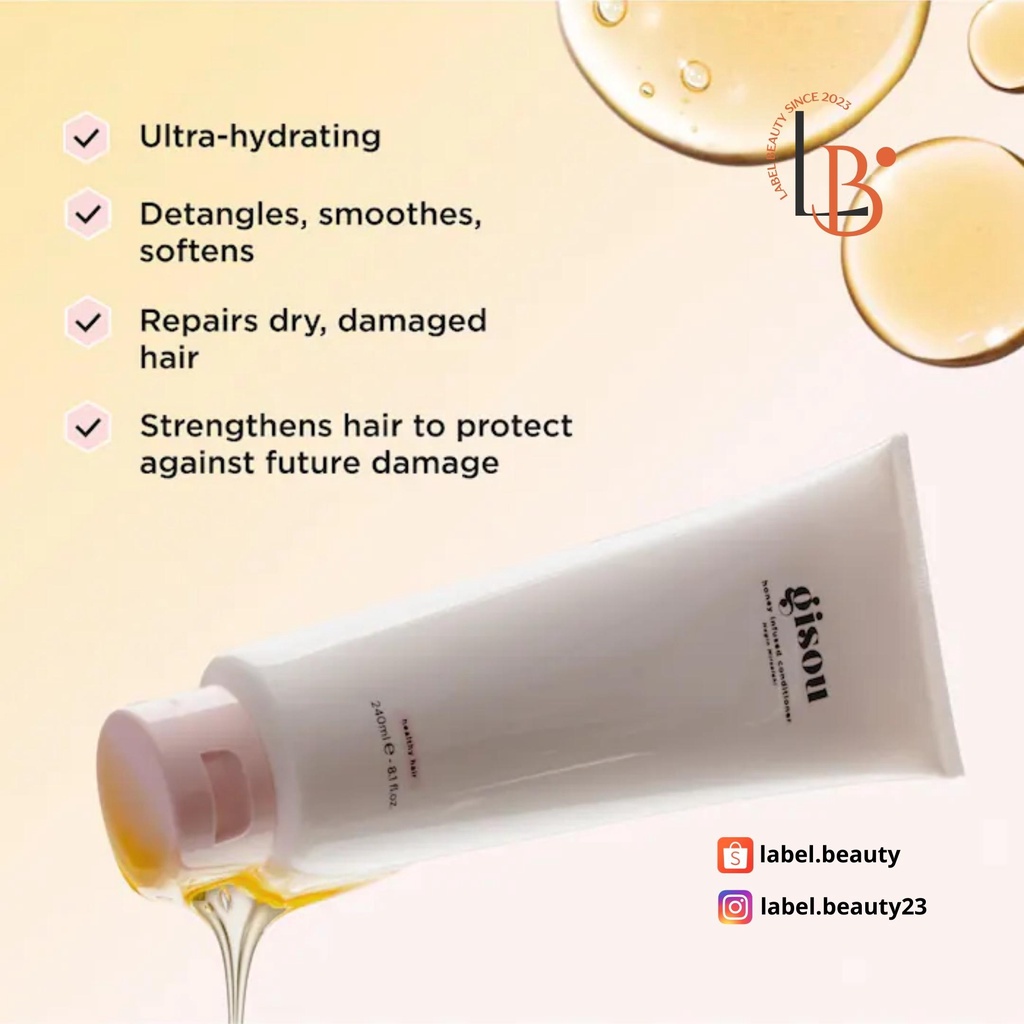 ✨ Dầu xả bóng mượt tóc Gisou Honey Infused Conditioner - 𝐋𝐚𝐛𝐞𝐥.𝐛𝐞𝐚𝐮𝐭𝐲 ✨