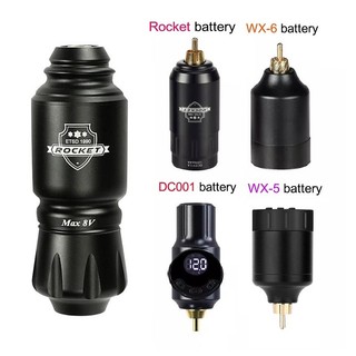 Bộ máy xăm hoàn chỉnh tên lửa quay bút xăm nhỏ với 4 mẫu rca bộ pin cung cấp năng lượng hình xăm không dây cho nghệ thuật cơ thể