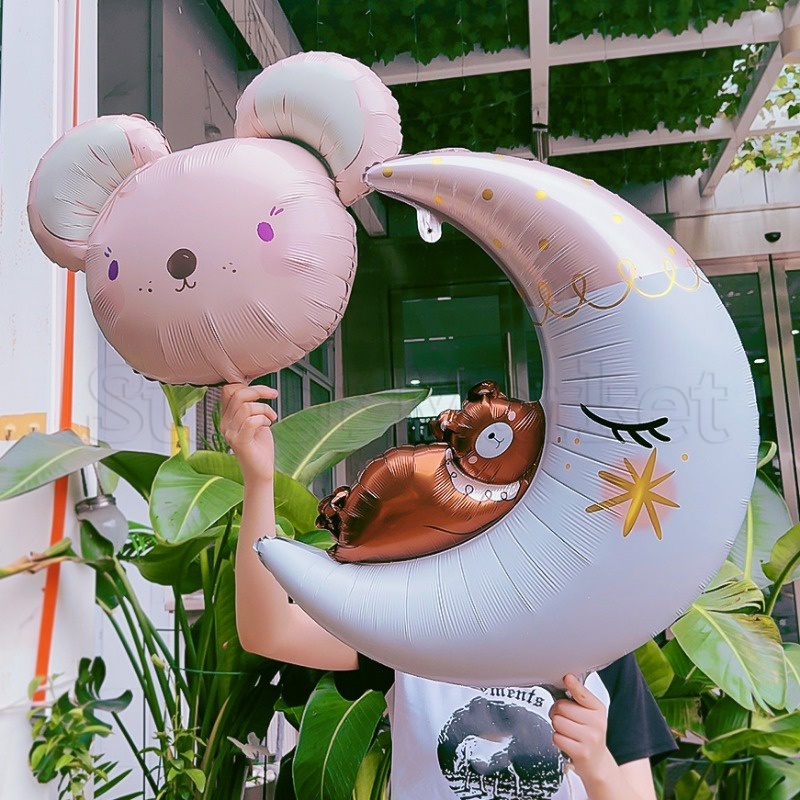 bóng bay chuột hồng moon bear / bóng bay bơm hơi / đồ trang trí lễ hội khí quyển / đồ chơi trẻ em trước khi đi ngủ / đạo cụ trang trí tiệc có thể tái sử dụng / trang trí sinh nhật đám cưới