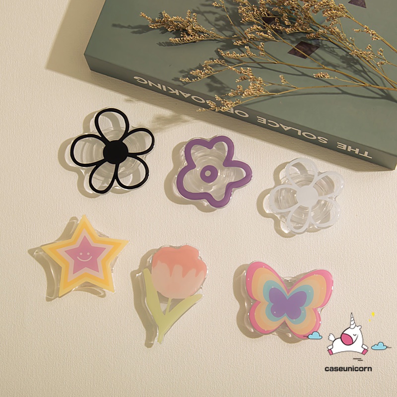 Ins fashion pretty barbie giá đỡ điện thoại đứng gấp ngón tay tay cầm điện thoại phim hoạt hình dễ thương trái tim tình yêu giá đỡ có thể mở rộng