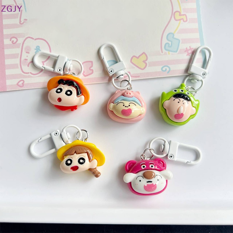 Terokk phim hoạt hình anime crayon shin-chan dễ thương nhựa móc khóa kawaii túi đi học mặt dây chuyền nhỏ tai nghe hộp đựng mặt dây chuyền phụ kiện trang trí mới