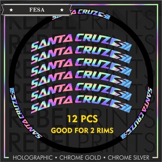 Santa cruz holographic / oil slick decal dán vành bánh xe cho xe đạp leo núi / xe đạp đường trường