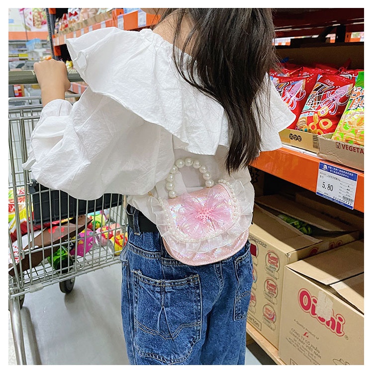 Túi Đeo Chéo Mini Đính Hạt Ngọc Trai Phong Cách Công Chúa Thời Trang Mới 2023 Dành Cho Bé Gái