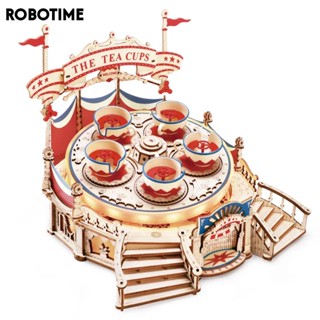  Mô hình Robotime gỗ tự lắp ráp ROKR Tilt A Whirl DIY Music Box. Hộp nhạc 3D DIY EA04 Với bản Wind and Moon 