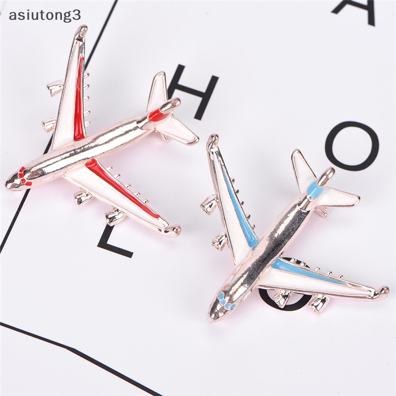 Trâm cài máy bay nhỏ dễ thương trâm cài hợp kim màu xanh pin fighter máy bay mô hình trang sức boutique