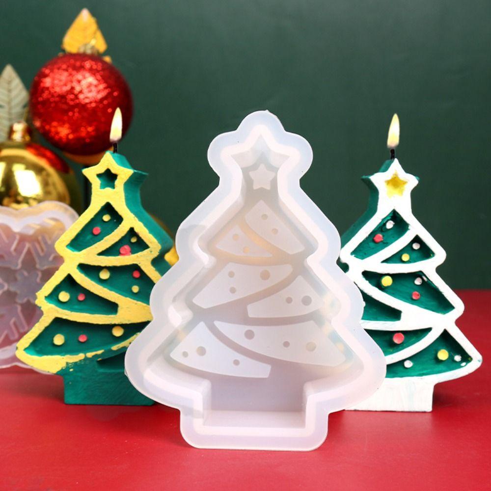 Mioshop Khuôn silicone Làm Nến Xà Phòng Hình Cây Thông Giáng Sinh diy Noel