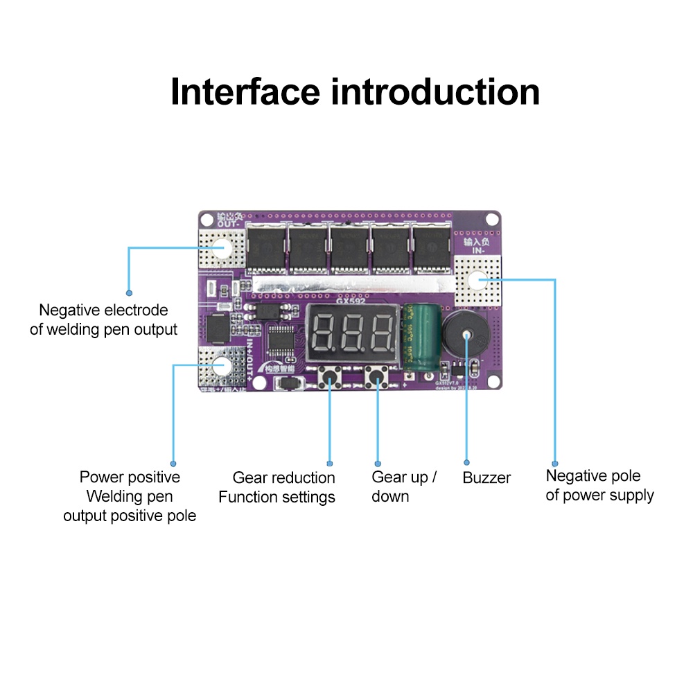 Voktta dc 12v diy máy hàn điểm di động bộ lưu trữ pin bảng mạch pcb thiết bị hàn máy hàn điểm cho 18650 26650