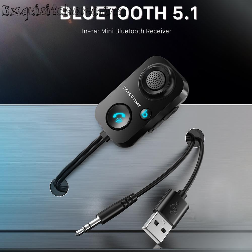 Xe hơi bộ thu 5.0 tương thích bluetooth-bộ phát bt tự động usb 3.5mm aux