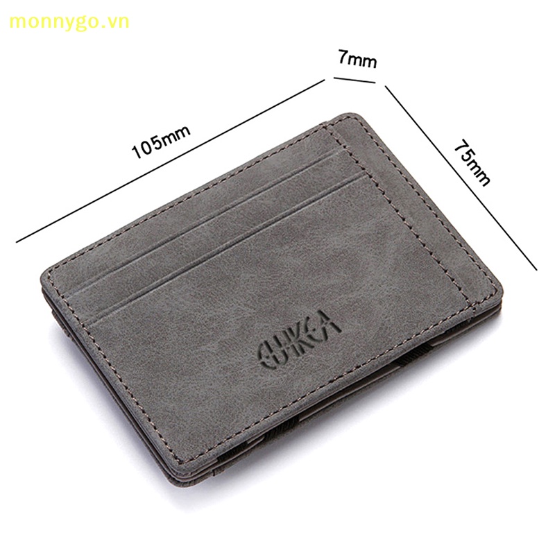 Monnygo magic wallet magic money kẹp dây kéo tiền xu ví ví unisex ví da pu vn