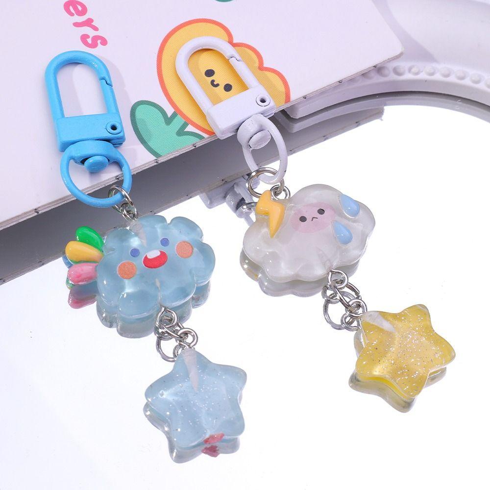 Shanhai Móc Khóa resin Hình Đám Mây Ngôi Sao Hoạt Hình Phong Cách Hàn Quốc Cho Nữ