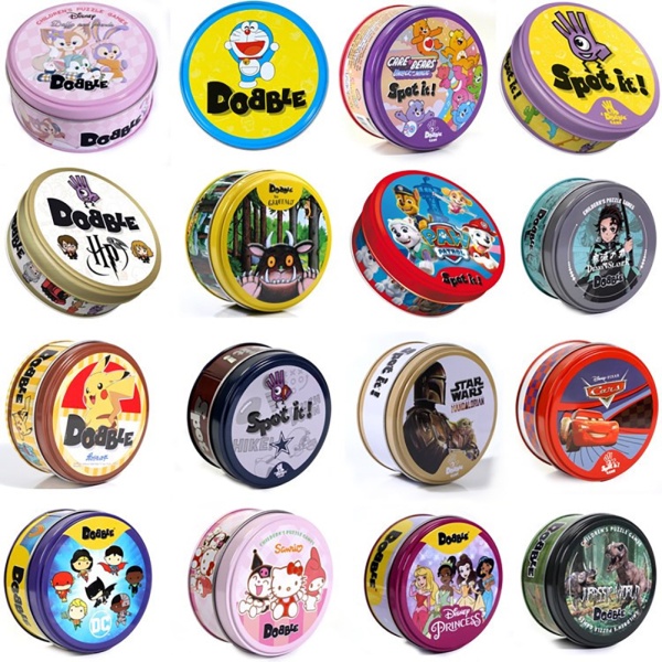 Lin spot it game phim hoạt hình anime dobble pokemon doraemon english cards board game for party kids quà tặng