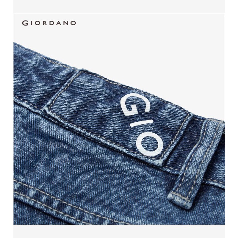 Quần denim GIORDANO 18113615 ống rộng phối 5 túi thời trang dành cho nam