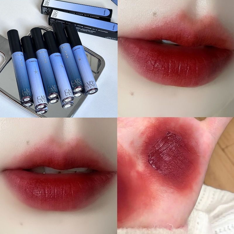 Cappuvini romantic starry sky lip glaze matte velvet gradient blue tube nude lipstick