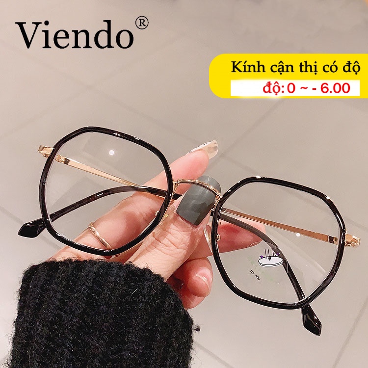 Mắt kính VIENDO gọng vuông chống ánh sáng xanh cao cấp thời trang 0-6.00 độ có cắt kính cận theo yêu cầu