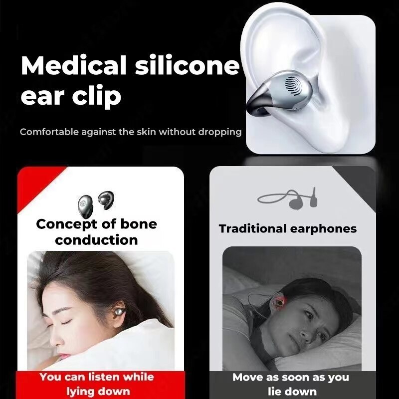 S29 bone conduction concept tai nghe bluetooth 5.2 tai nghe không dây có mic hifi bass trò chơi thể thao tai nghe ear-clip earring
