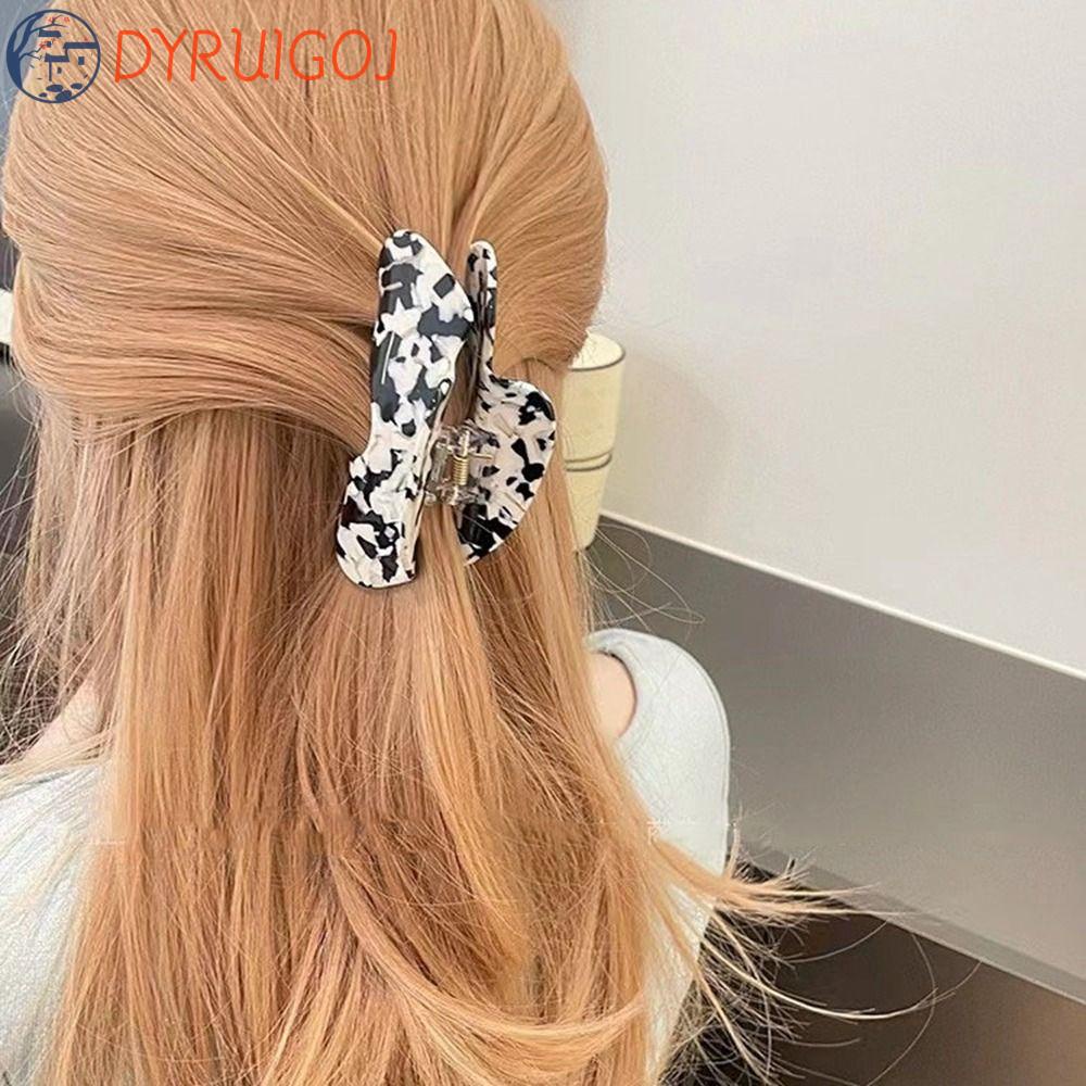 Dyruidoj kẹp tóc cô gái sáng tạo thanh lịch cổ điển kẹp tóc y2k kẹp cá mập hình dạng hình học kẹp lấy lớn thiết kế đường cong mũ nón phong cách hàn quốc