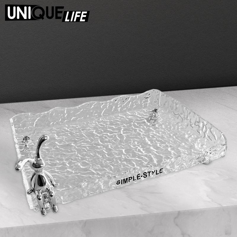 Khay trang điểm trưng bày phòng tắm vanity cho trang sức nước hoa chăm sóc da Kệ để đồ phòng tắm 2 tầng Acrylic kệ mỹ phẩm để bàn trong suốt