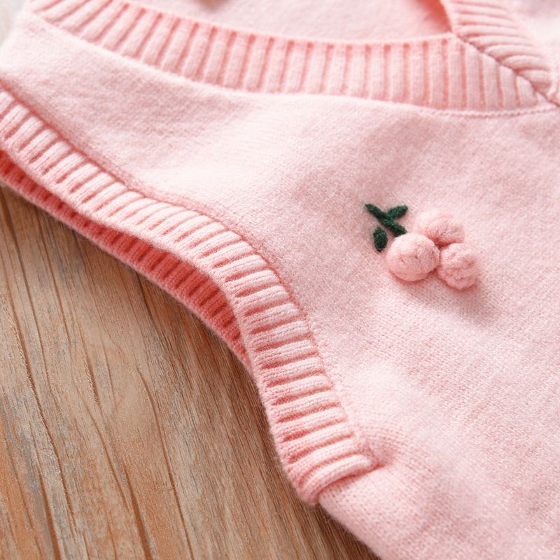 Trẻ em trẻ em quần áo mùa xuân mùa thu phong cách cô gái áo len trẻ em cô gái trung lớn trẻ em trẻ em áo vest thời trang cô gái dệt kim