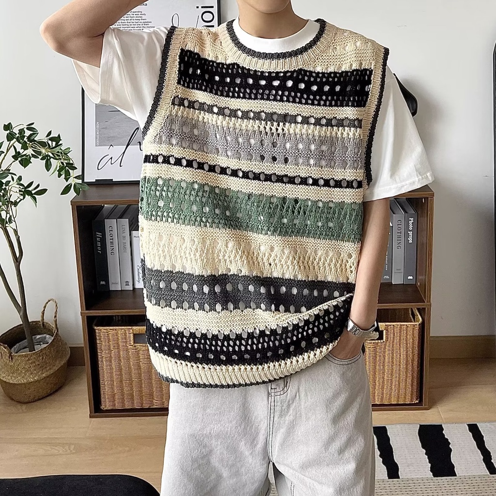 Áo Len Không Tay Phong Cách Hàn Quốc Trẻ Trung Dành Cho Nam