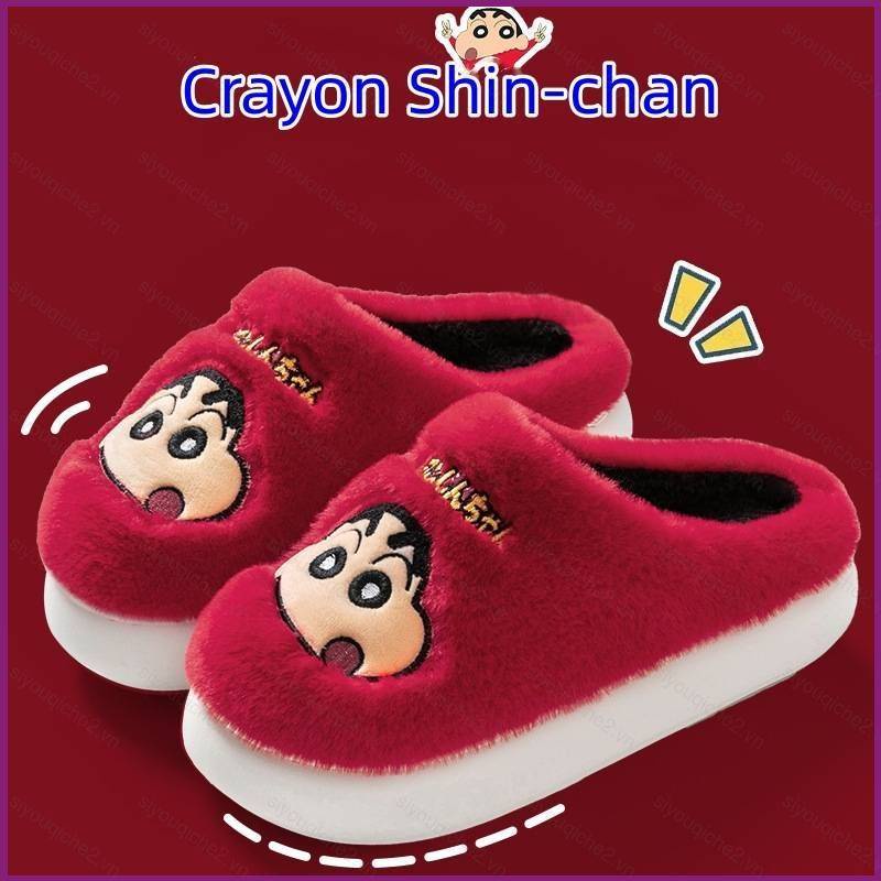 Sy2 crayon shin-chan những người yêu thích ấm áp dễ thương phim hoạt hình sang trọng dép mềm trong nhà chống trượt sàn phòng ngủ giày mùa đông ys2