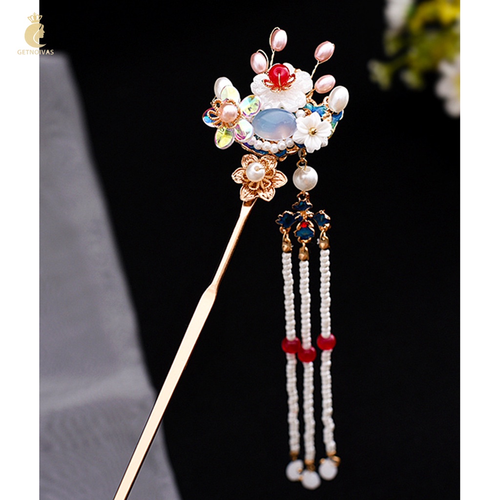 Trâm cài tóc GETNOIVAS tua rua Hán phục handmade dễ phối DIY