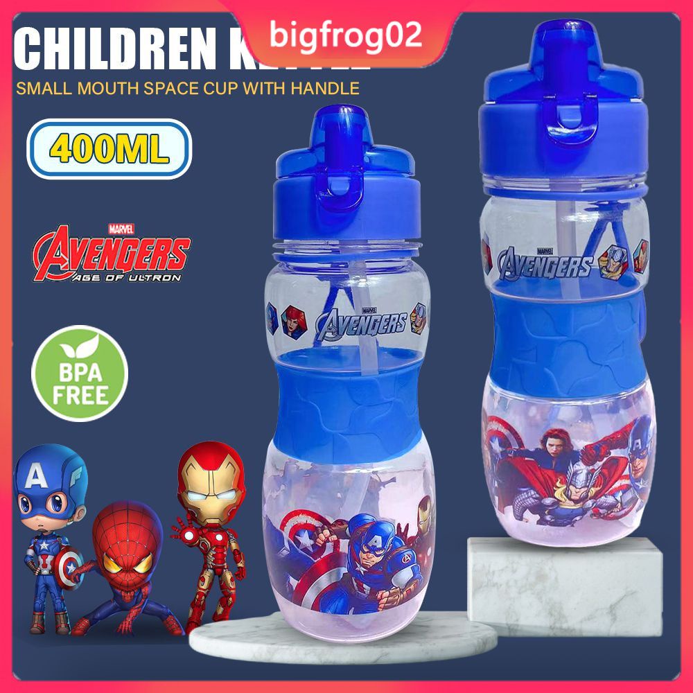 Bình nước có ống hút disney minnie mickey mouse princess elsa unicorn spider man cartoon cups nhựa di động cho trẻ em / học sinh