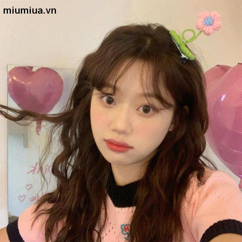 Miumiua🔮Kẹp tóc cây mầm xinh, hoa 6 cánh bằng len handmade