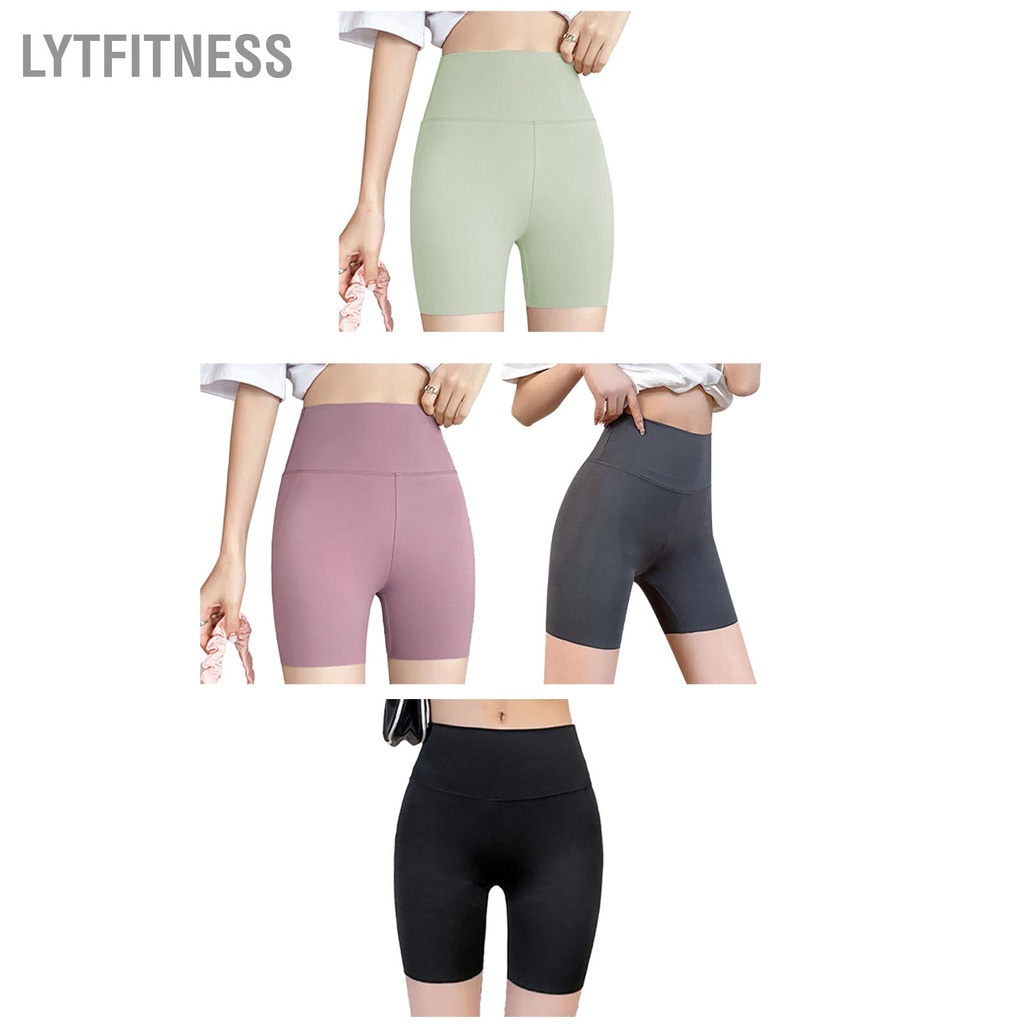 LYTFitness Quần Legging Nữ Mùa Hè Thời Trang In Chữ Thoáng Khí Co Giãn Cao Short Thể Thao Lưng