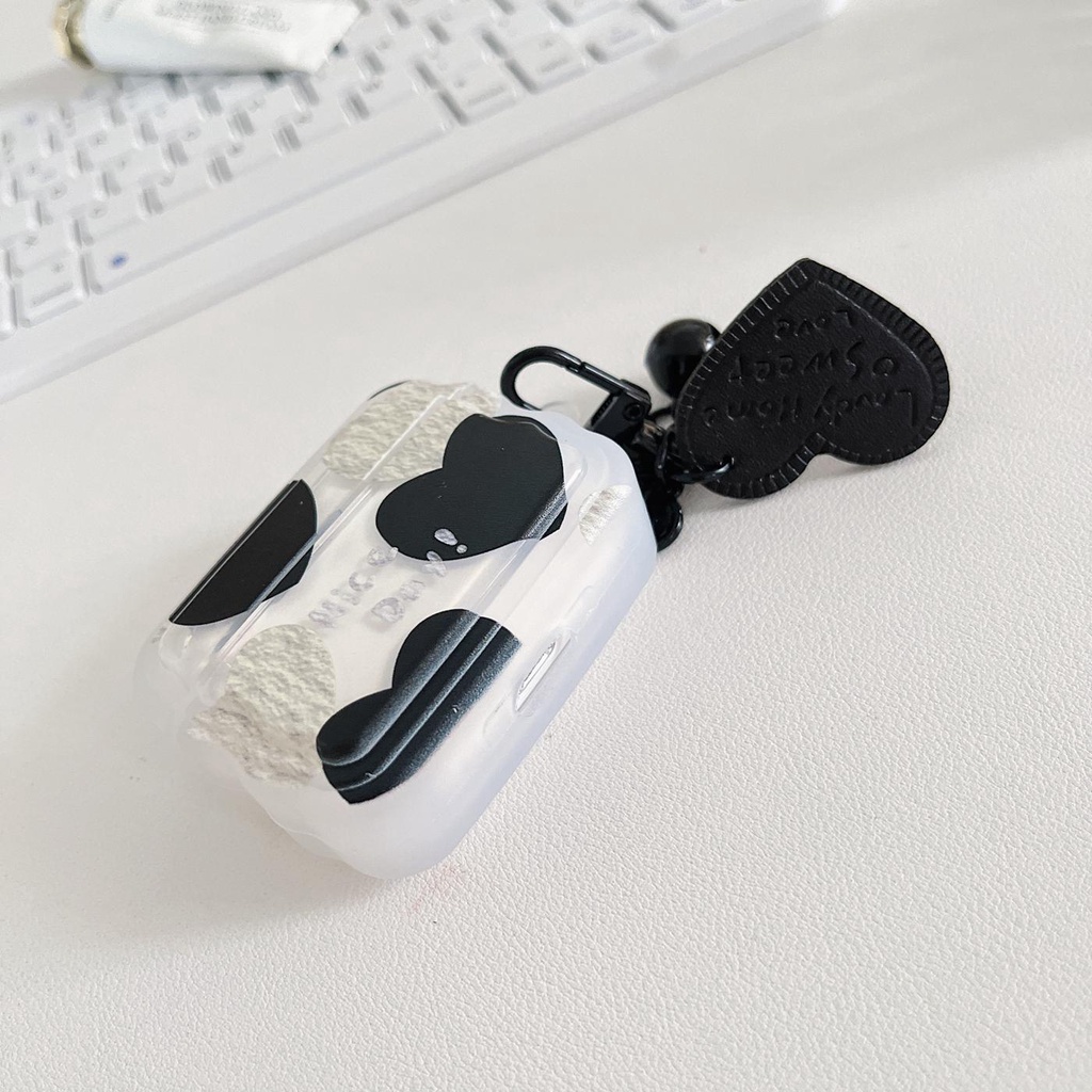 Vỏ Bảo Vệ Hộp Sạc Tai Nghe AirPods 1 2 3 Pro 2 2022 Bằng Silicon Chống Sốc In Họa Tiết Trái Tim Thời Trang