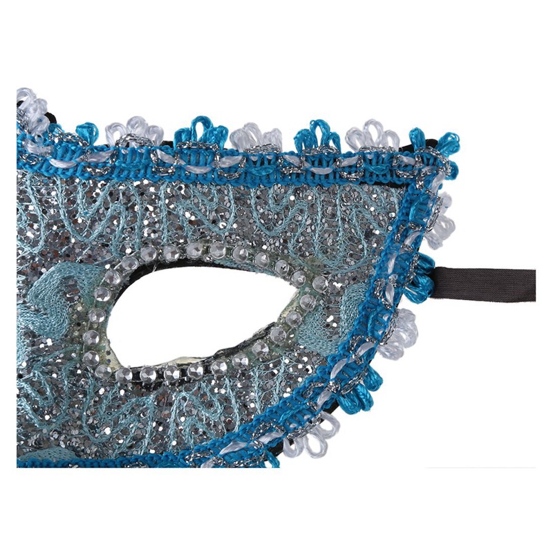 Bộ 2 Mặt Nạ Ren Gợi Cảm Màu Xanh Dương Dùng Cho Lễ Hội Hóa Trang