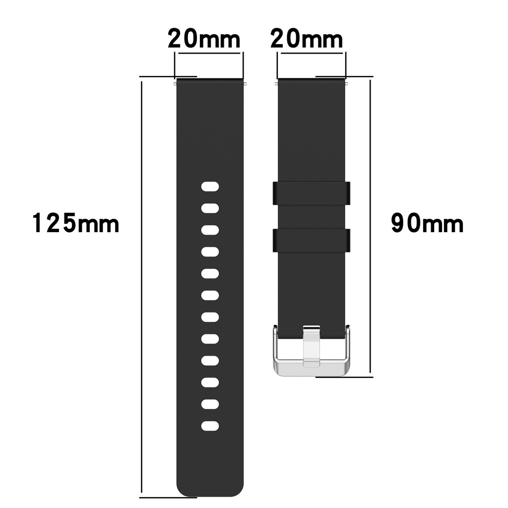 Dây Đeo Silicon 20mm Cho Đồng Hồ Thông Minh Huami Amazfit Bip 3 GTS2 GTS4 mini GTS3 GTS2e Neo GTS 2 3 4 2e Bip Lite S U Pro