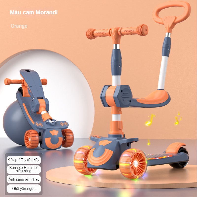 Mô Hình Xe scooter Ba Trong Một Cho Bé 2-3 - 8 Tuổi