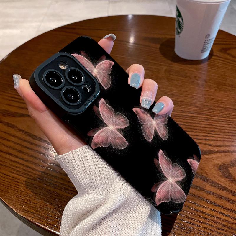 Ốp Điện Thoại Mềm Chống Sốc In Hình Bướm Cho IPhone 12 Pro Max X XR XS Max SE 7 Plus 8 Plus 11 Pro Max 13 Pro Max 14 Pro Max