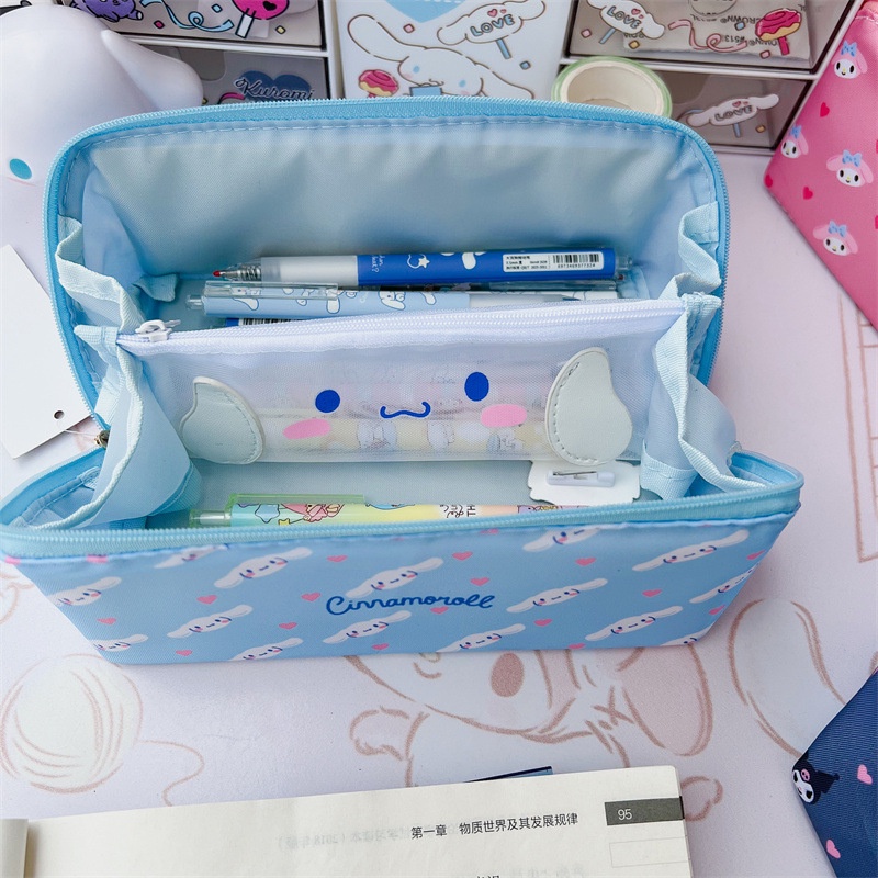 SANRIO Túi Đựng Bút / Đồ Trang Điểm Du Lịch Họa Tiết Thỏ Cinnamoroll Dễ Thương
