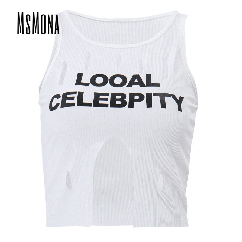 Áo Tank Top Hai Dây Dáng Ôm In Chữ Thời Trang 2023 Quyến Rũ Cho Nữ