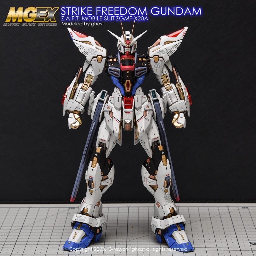Decal Dán Trang Trí Xe Hơi In Chữ GHOST MGEX Strike Freedom