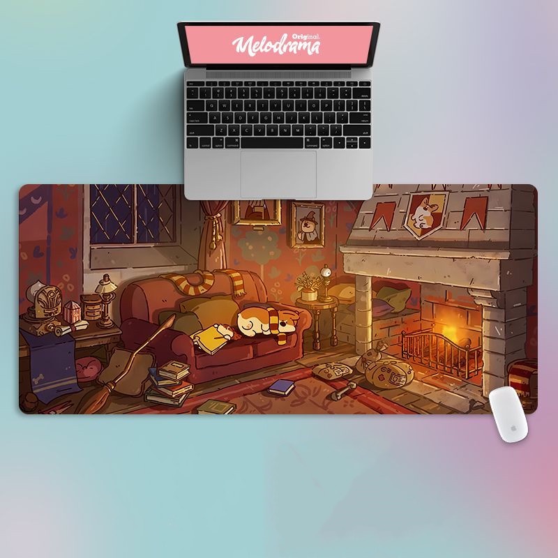 Tấm Lót Chuột Và Bàn Phím Máy Tính Cỡ Vừa Và Nhỏ Hình Chú Chó Corgi Dễ Thương