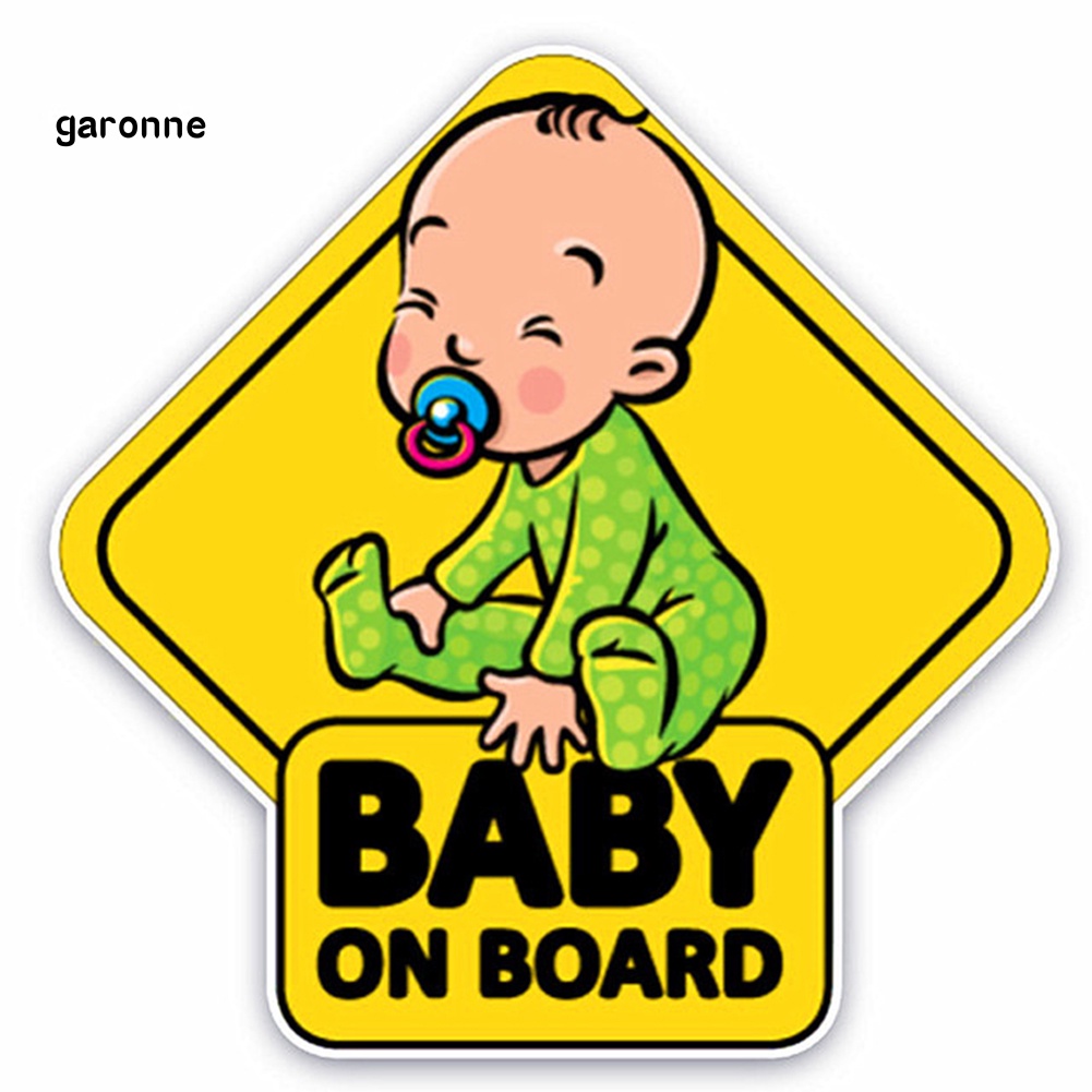 Miếng Dán Phản Quang Họa Tiết Hoạt Hình Baby on Board Trang Trí Kính Chắn Gió Xe Hơi
