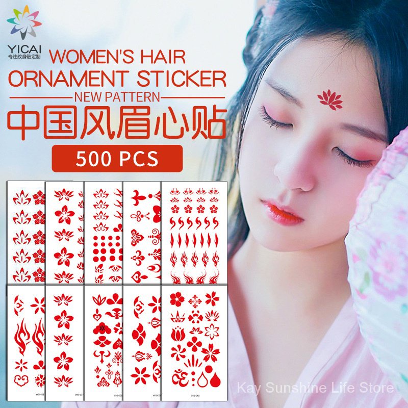Hình Xăm Dán Trán Họa Tiết Hoa Chống Nước Phong Cách Hanfu Gợi Cảm Cho Nữ