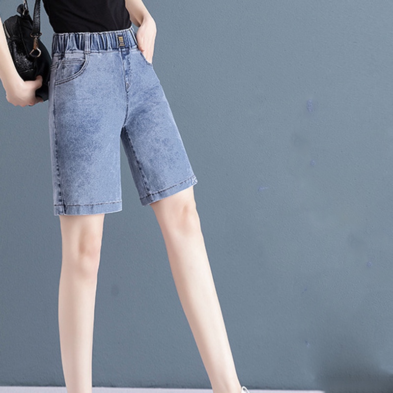 IELGY Quần Short Lưng Thun Co Giãn Tốt Thiết Kế Đơn Giản Cỡ Lớn Thời Trang Cho Nữ