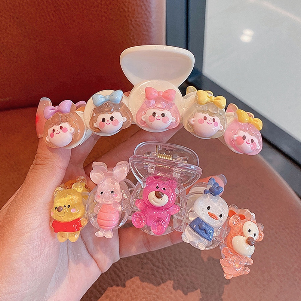 Kẹp Tóc Acrylic Trong Suốt Họa Tiết Hoạt Hình Phong Cách Hàn Quốc Cho Nữ