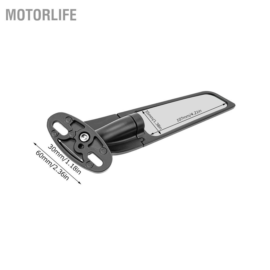 Motorlife Xe Máy Chiếu Hậu Nhôm Xoay 360 Độ Mặt Gió Có Thể Điều Chỉnh Cánh Gương Cho R15