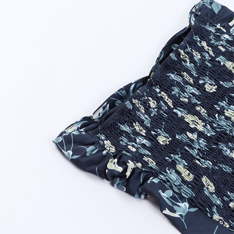 DUNEA Áo Croptop Trễ Vai Hoạ Tiết Hoa Thời Trang Mùa Hè Cho Phái Nữ