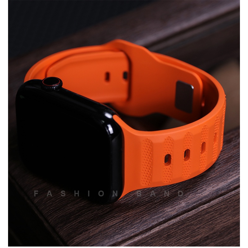 Dây Đeo Cao Su Silicon Mềm 49mm 45mm 44mm 41mm Cho iWatch series 8 ultra 7 6 se 5